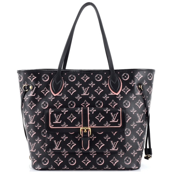 Louis Vuitton Black Pink Monogram Canvas Fall For You Neverfull MM Limited - Picture 2 of 9